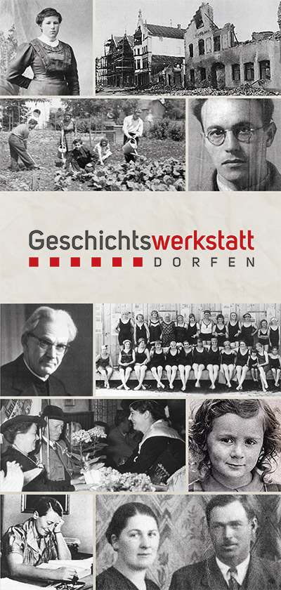 Flyer der Geschichtswerkstatt, 8-seitig
